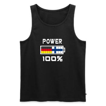 Allemagne et Finlande Power 100% - Débardeur bio Premium Homme - noir - Devant - Michal (187cm)