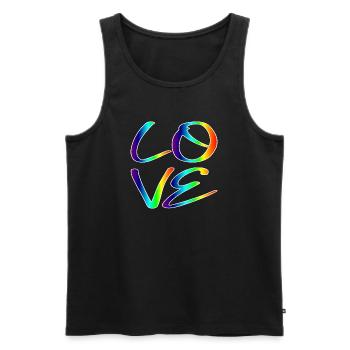 GLEICHHEIT LIEBE RESPEKT - REGENBOGEN LGBTQ - Männer Premium Bio Tank Top - Schwarz - Vorne - Michal (187cm)