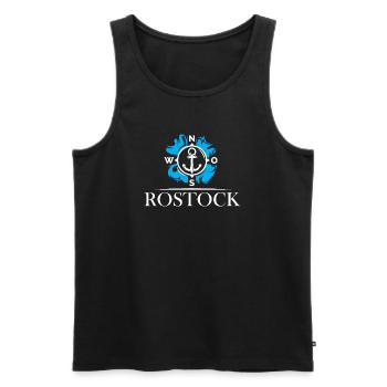 Rostock lake anchor compass symbol Logo illustration - Men's Premium Organic Tank Top - black - Front - Michal (187cm)