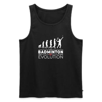 Badminton is evolution - Message Humour Parodie - Débardeur bio Premium Homme - noir - Devant - AI Model Male 178 light (178cm)