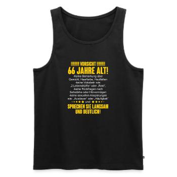 66. Geburtstag Lustiger Spruch - Männer Premium Bio Tank Top - Schwarz - Vorne - Michal (187cm)