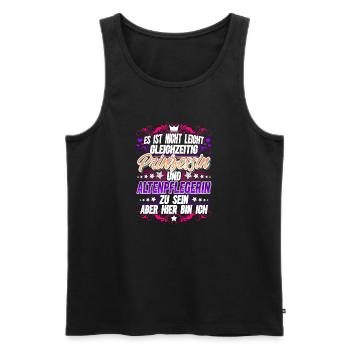 Altenpflegerin Prinzessin - Männer Premium Bio Tank Top - Schwarz - Vorne - Michal (187cm)