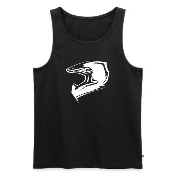 Biker Motocross Motorcycle Symbol Logo icon Helmet - Men's Premium Organic Tank Top - black - Front - Michal (187cm)