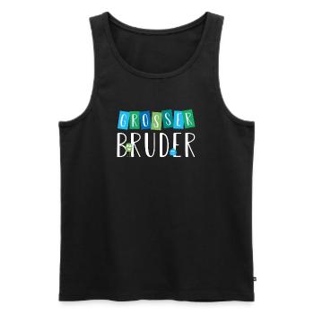 Großer Bruder - Grosser Bruder - Süße Monster - Männer Premium Bio Tank Top - Schwarz - Vorne - Michal (187cm)
