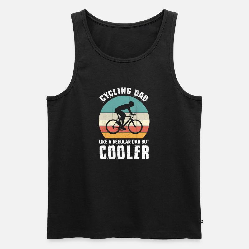 Fahrradfahrender Vater - Männer Premium Bio Tank Top - Schwarz