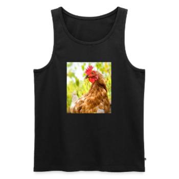 Ich wollt' ich wär' ein Huhn - Männer Premium Bio Tank Top - Schwarz - Vorne - AI Model Male 178 light (178cm)