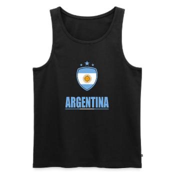 Argentinien T-Shirt - Männer Premium Bio Tank Top - Schwarz - Vorne - AI Model Male 178 light (178cm)