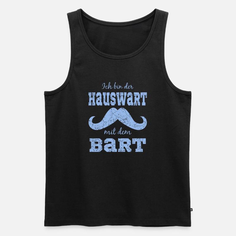 Lustiges Bart Motiv - Männer Premium Bio Tank Top - Schwarz