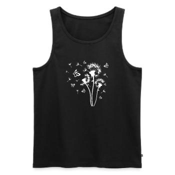 Pusteblume - Männer Premium Bio Tank Top - Schwarz - Vorne - AI Model Male 178 light (178cm)