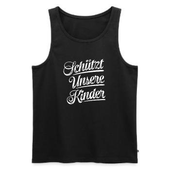 Menschenrechte Kinder - Schützt unsere Kinder - Männer Premium Bio Tank Top - Schwarz - Vorne - Michal (187cm)