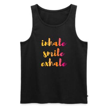 Citation de yoga Inhale Inhale Exhale Gradient om - Débardeur bio Premium Homme - noir - Devant - AI Model Male 178 light (178cm)