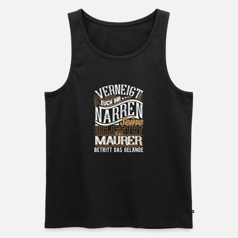 Maurer - Männer Premium Bio Tank Top - Schwarz