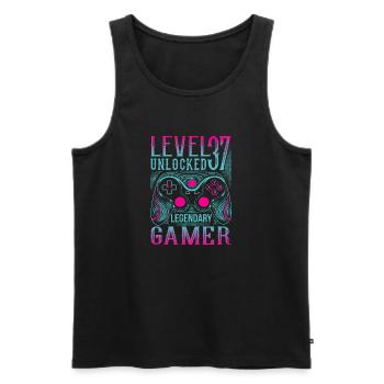 37th Birthday Level 37 Gamer Gaming Gaming - Men's Premium Organic Tank Top - black - Front - AI Model Male 178 light (178cm)