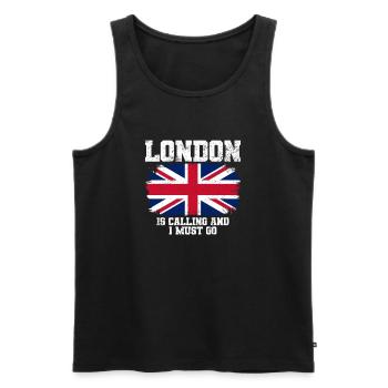 London Union Jack-Flagge Reisen - Männer Premium Bio Tank Top - Schwarz - Vorne - Michal (187cm)