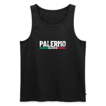 Palermo Italien Flagge - Männer Premium Bio Tank Top - Schwarz - Vorne - Michal (187cm)