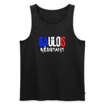 Gaulois Résistant - Débardeur bio Premium Homme - noir - Devant - AI Model Male 178 light (178cm)