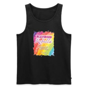 Rainbow Rebella - Sonja Ariel von Staden - Männer Premium Bio Tank Top - Schwarz - Vorne - AI Model Male 178 light (178cm)