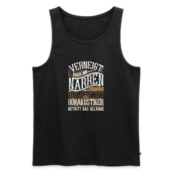 Hörakustiker - Männer Premium Bio Tank Top - Schwarz - Vorne - AI Model Male 178 light (178cm)