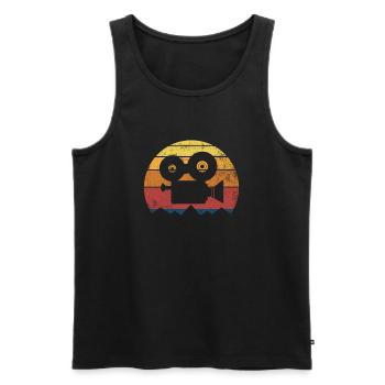 Filmkamera Regisseur Filmemachen - Männer Premium Bio Tank Top - Schwarz - Vorne - Michal (187cm)