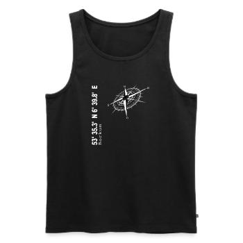 Borkum - Männer Premium Bio Tank Top - Schwarz - Vorne - Michal (187cm)