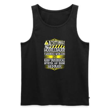 Modellbauer - Männer Premium Bio Tank Top - Schwarz - Vorne - AI Model Male 178 light (178cm)
