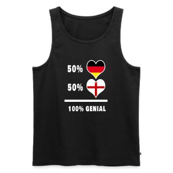 Germany and England 100% Ingenious / Gift - Men's Premium Organic Tank Top - black - Front - AI Model Male 178 light (178cm)