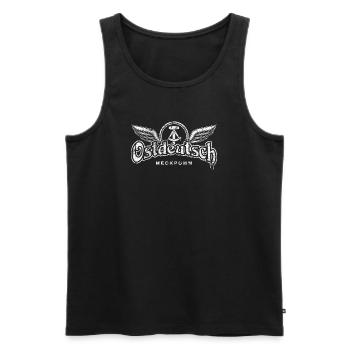 Ostdeutsch Meckpomm - DDR Cooler & Stolzer Ossi - Männer Premium Bio Tank Top - Schwarz - Vorne - Michal (187cm)