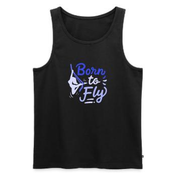 Aerial Yoga Born To Fly Born To Fly Cloth - Men's Premium Organic Tank Top - black - Front - AI Model Male 178 light (178cm)