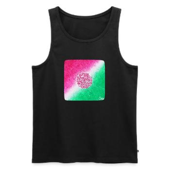 Herz-Chakra-Heilung - Sonja Ariel von Staden - Männer Premium Bio Tank Top - Schwarz - Vorne - AI Model Male 178 light (178cm)