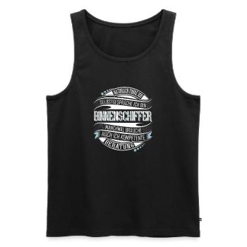 Binnenschiffer - Männer Premium Bio Tank Top - Schwarz - Vorne - Michal (187cm)