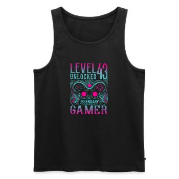 43rd Birthday Level 43 Gamer Gaming Gaming - Men's Premium Organic Tank Top - black - Front - Michal (187cm)