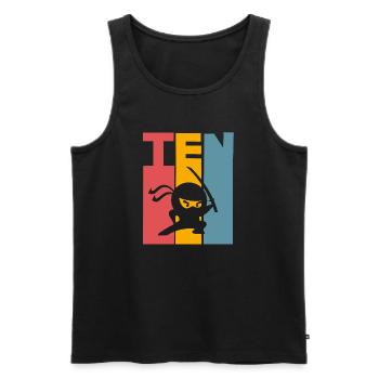 Ninja 10. Geburtstag Kinder - Männer Premium Bio Tank Top - Schwarz - Vorne - Michal (187cm)