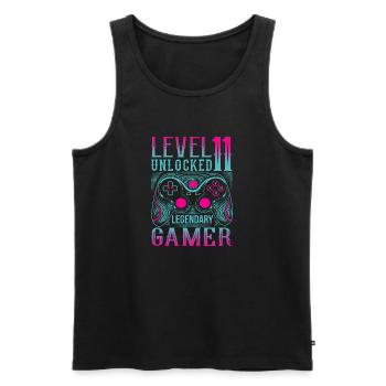 11th Birthday Level 11 Gamer Gaming Gaming - Men's Premium Organic Tank Top - black - Front - AI Model Male 178 light (178cm)
