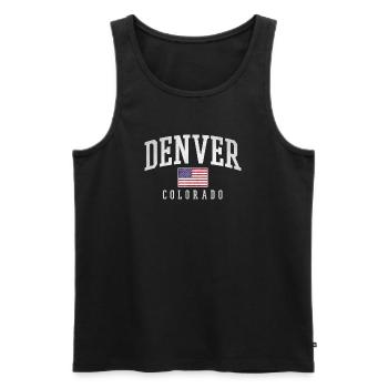 Arche du drapeau ancien de Denver, Colorado - Débardeur bio Premium Homme - noir - Devant - Michal (187cm)