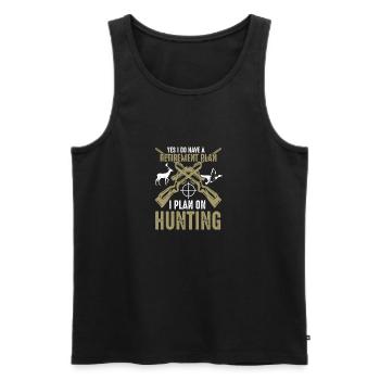 Lustiges Jagdzitat Ich plane auf der Jagd - Männer Premium Bio Tank Top - Schwarz - Vorne - Michal (187cm)