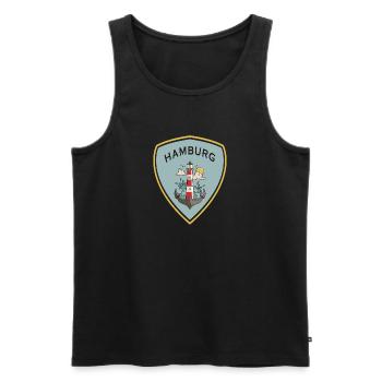Hamburg Wappen Design - Männer Premium Bio Tank Top - Schwarz - Vorne - AI Model Male 178 light (178cm)