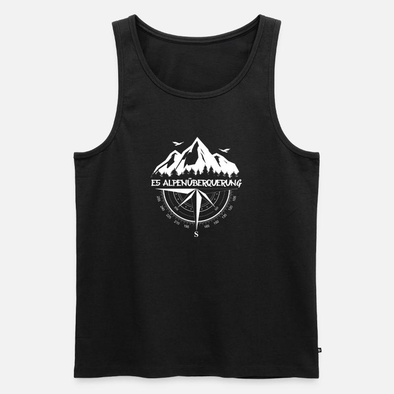 E5 Alpenüberquerung - Männer Premium Bio Tank Top - Schwarz