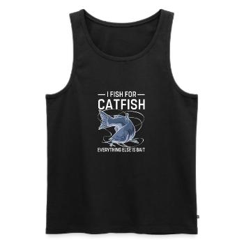 Citation de pêche amusante I Fish For Catfish - Débardeur bio Premium Homme - noir - Devant - Michal (187cm)