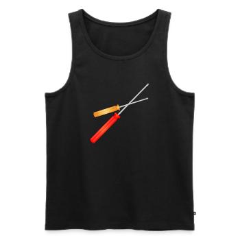deux tournevis pour la boîte à outils - Débardeur bio Premium Homme - noir - Devant - AI Model Male 178 light (178cm)