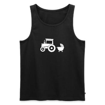 Tractor with baby cart - Men's Premium Organic Tank Top - black - Front - Michal (187cm)