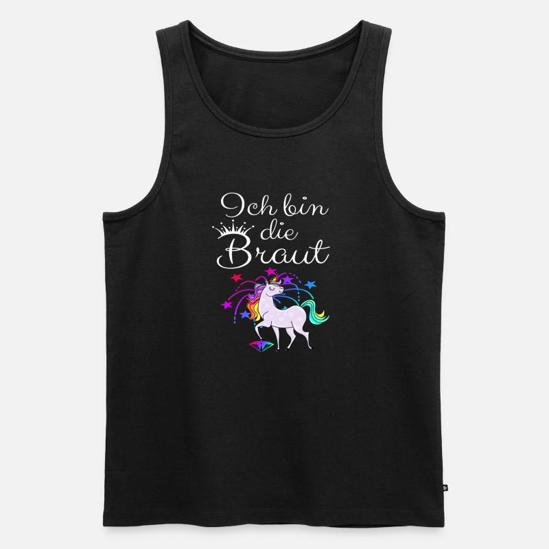 Einhorn "Ich bin die Braut" - Männer Premium Bio Tank Top - Schwarz