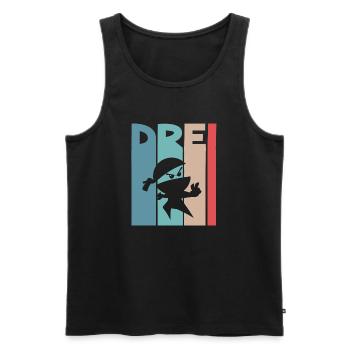 Ninja 3 Jahre Geburtstag Kinder - Männer Premium Bio Tank Top - Schwarz - Vorne - Michal (187cm)