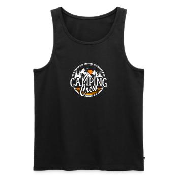 Camping Crew Zelt Abenteuer Camp Natur Camper Team - Männer Premium Bio Tank Top - Schwarz - Vorne - Michal (187cm)