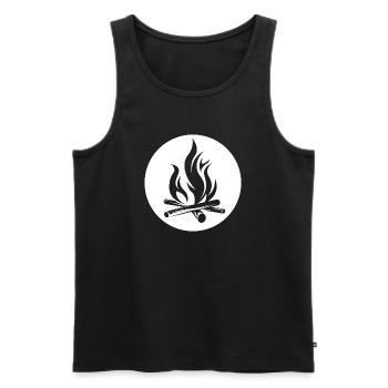 logo icon icon campfire nature outdoor graphic - Men's Premium Organic Tank Top - black - Front - AI Model Male 178 light (178cm)
