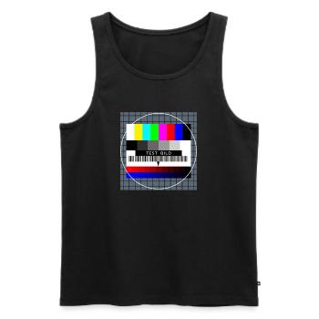 Retro Style Vintage Old School - Männer Premium Bio Tank Top - Schwarz - Vorne - Michal (187cm)
