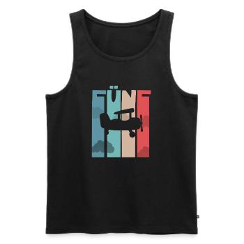 Flugzeug 5 Jahre Kinder - Männer Premium Bio Tank Top - Schwarz - Vorne - Michal (187cm)
