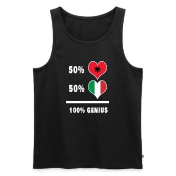 Italie et Albanie génie / cadeau - Débardeur bio Premium Homme - noir - Devant - Michal (187cm)