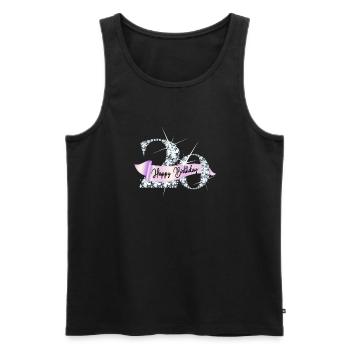 Happy Birthday 20th Birthday Gift Diamond Glamour - Men's Premium Organic Tank Top - black - Front - AI Model Male 178 light (178cm)