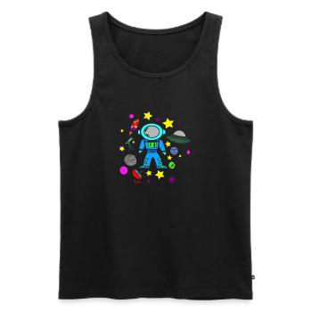 Enfants Star Toys Planètes volantes - Débardeur bio Premium Homme - noir - Devant - Michal (187cm)