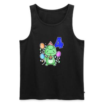 4 years old - Dinosaurs - 4th birthday gift - Men's Premium Organic Tank Top - black - Front - Michal (187cm)